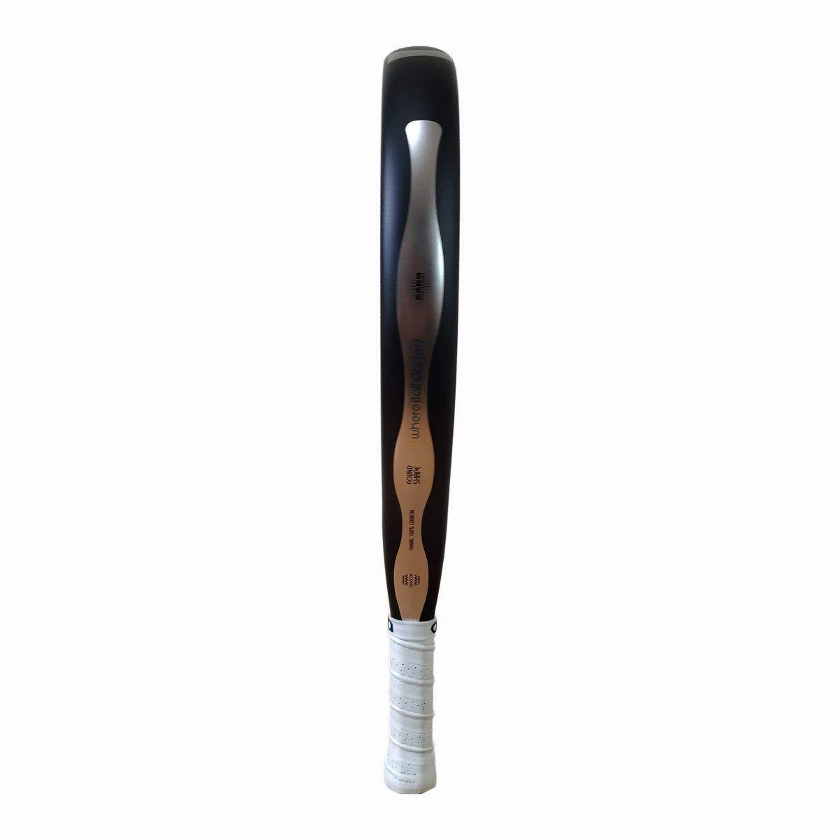 Seitenprofil des ACA Wave. Detailaufnahme des 38 mm starken Carbon-Rahmens mit gut sichtbaren Spezifikationen wie Round Shape, 100 % Carbon Frame und dem Shock Off System.