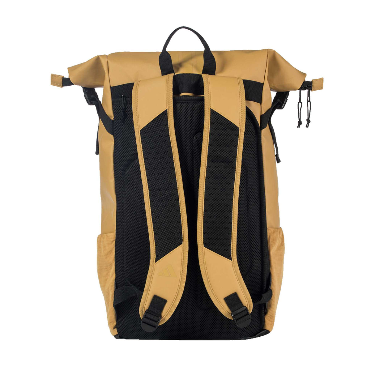 Rückseite des Adidas Padel Backpacks mit atmungsaktiver Polsterung und verstellbaren Tragegurten.