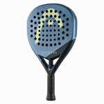 Schräge Ansicht des Head Extreme Motion in Blau-Grau, die das moderne Design und die matte Oberfläche zeigt.
