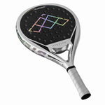 Stealth Padel Aurora Padelschläger schräg von oben – Griffdesign und Schlagfläche Tropfenform