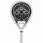 Stealth Padel Aurora Padelschläger Vorderansicht – Carbon Oberfläche mit holografischem Logo, Tropfenform